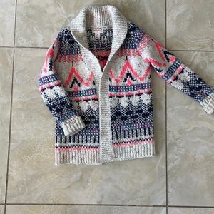 Long open sweater cardigan for toddler girl